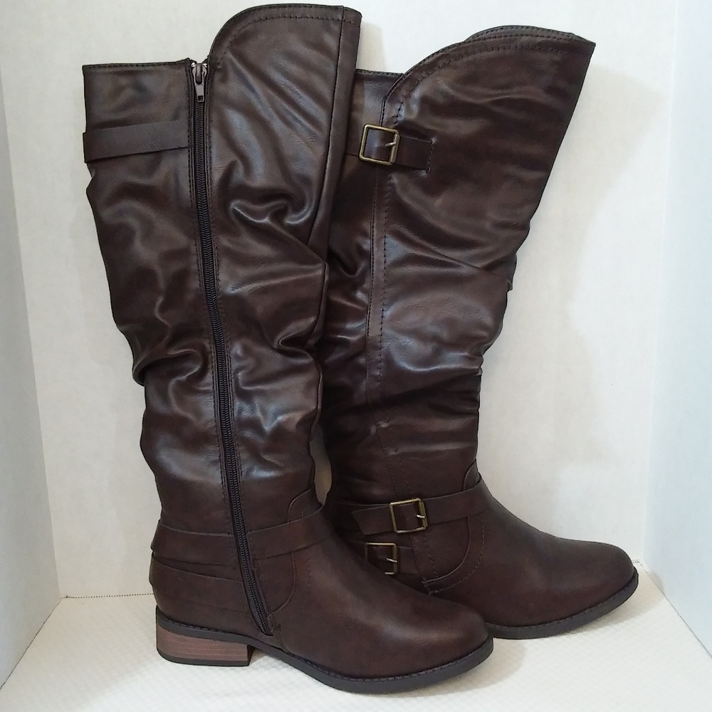 Olivia Miller Brown Riding Boots Size 7.5